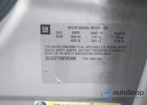 2008 Chevrolet Malibu Lt z USA, uszkodzony, nr VIN 1G1ZJ57738F263489